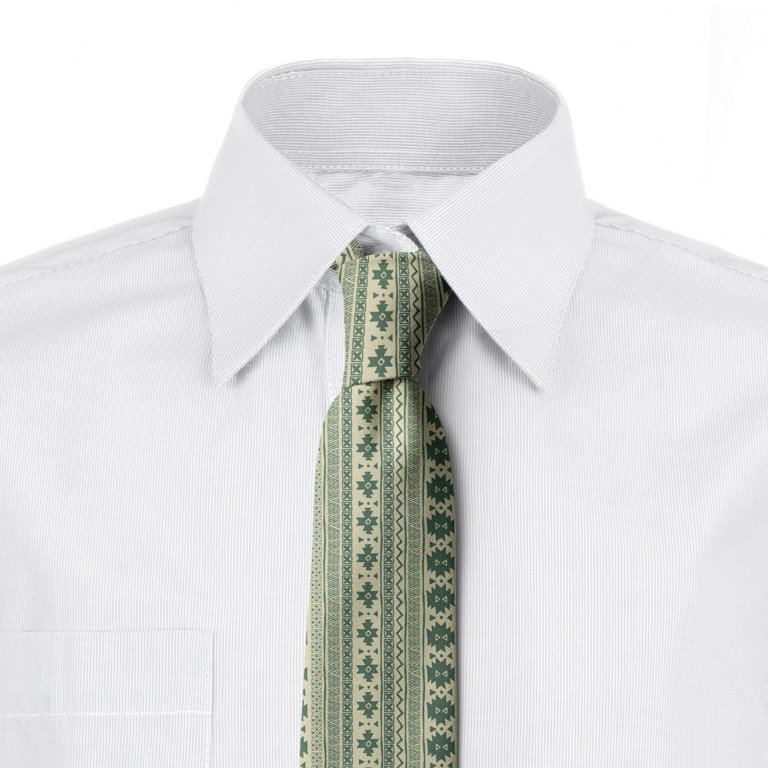 Aztec Necktie, Tribal National Borders, Dress Tie, 3.7", Reseda Green and  Beige, by Ambesonne - Walmart.com