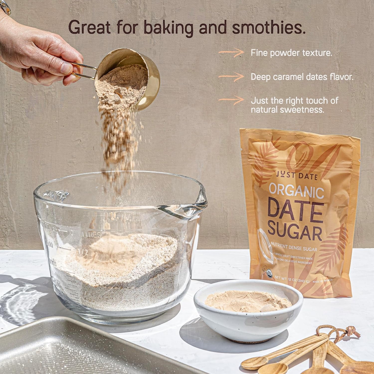 (Pack of 6), Just Date Organic Date Sugar, 12 oz