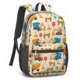 thumbnail image 2 of Excavator and Road Barrier Beige 17" School Backpacks for Teens,Waterproof Oxford Fabric,S-Shape Padded Straps for School,Travel,Hiking,Camping, 2 of 6