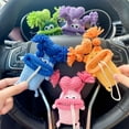 thumbnail image 4 of Funny Small Purse Entrance Guard Card Bag Cute Toy Pendant Car Key Clothes Car Key Cover Hand Woven Wool Key Bag Knitting Key Case Big Mouth  Key Pendant Sausage Mouth Key Bag B, 4 of 8