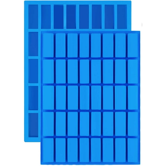 2 pack 40 Cavity Narrow Rectangle Silicone Caramel Candy Molds Chocolate Bar Mold for Truffles, Ganache, Jelly, Praline, Brownie, Butter, Ice Cube Tray