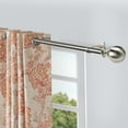 thumbnail image 3 of Deco Window 36 to 66 Inches Adjustable Curtain Rod for Windows with Round Finials & Bracket Set (1'' Diameter, Satin Silver), 3 of 7