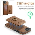 thumbnail image 5 of Dteck Magnetic PU Leather Case for iPhone 16E (2025), Compatible with MagSafe Accessory, Detachable Wallet RFID Blocking Card Holder Ring Stand Shockproof Protective Phone Case, Brown, 5 of 9