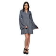 thumbnail image 2 of Moomaya Robe Plissée pour Femmes Grande Taille Robe Mini à Longues Manches Évasées, 2 of 6