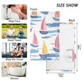 thumbnail image 6 of Yayeee 100% Cotton Hand Towels for Bathroom 16" x 28" Soft Absorbent Kitchen Towel, Pink Hand Drawn Sailboats, 6 of 7