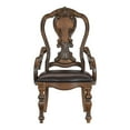 thumbnail image 2 of Miekor Furniture Traditional Formal Dining Furniture Armchairs Set of 2pc Dark Oak Finish Wood Frame Faux Leather Upholstered Seat W5U856, 2 of 8