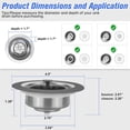 thumbnail image 4 of 2Pack 3-in-1 Kitchen Sink Drain Strainer, Stainless Steel Sink Stopper, Pop Up Anti-Clogging Sink Strainer Basket Filter for US Standard 3-1/2 Inch Kitchen Drain, 6Pcs PP Basket, 4 of 7
