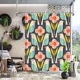 thumbnail image 2 of Flower Bird Shower Curtain Vintage Mid Century Modern Abstract Geometric Bathroom Curtain Boho Retro Classic 1950S 1960S Home Bathtub Decor Fabric Waterproof Bath Curtain 72x72 Inch, 2 of 6