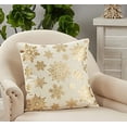 thumbnail image 3 of Fennco Styles Holiday Foil Print Snowflake Cotton Throw Pillow Cover 20" W x 20" L - Gold Metallic Cushion Case for Christmas, Couch, Bedroom, Living Room and Office Décor, 3 of 3