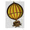 thumbnail image 2 of Fab Funky 12x14 Black Ornate Wood Framed with Double Matting Museum Art Print Titled - Hot Air Balloon Yellow and Red, 2 of 4
