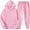 Pink, variant on DeHolifer Unisex 2 PC Sweatsuit Set Men Women Oversized Long Sleeve Hoodies Pullover Sweatshirt Tracksuit Jogger Sweatpants White M