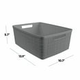 thumbnail image 2 of Curver Set of 6 Jute Basket Medium Durable Resin Organization and Storage Basket Bin, Grey, 2 of 10