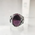 thumbnail image 3 of Amethyst Mans Ring, Natural Amethyst, February Birth, Eagle Silver Jewelry, 925 Silver Ring, Birthday Gift, Heavy Mens Ring, Arabic Design, Ottoman Style Ring, Christmas, Turkey Mens Signet Ring, 3 of 8