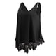 thumbnail image 5 of Camiseta De Mujer Con Dobladillo De Encaje De Punto Negro, 5 of 9