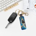 thumbnail image 5 of Wukai Watercolor Turtle Print Leather Car Keychain, Universal Key Fob Keychain, Leather Key Chain Holder for Men and Women,360 Degree Rotatable, 5 of 5