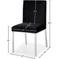 thumbnail image 6 of Maklaine Contemporary 20"H Velvet Dining Chair in Black (Set of 2), 6 of 8