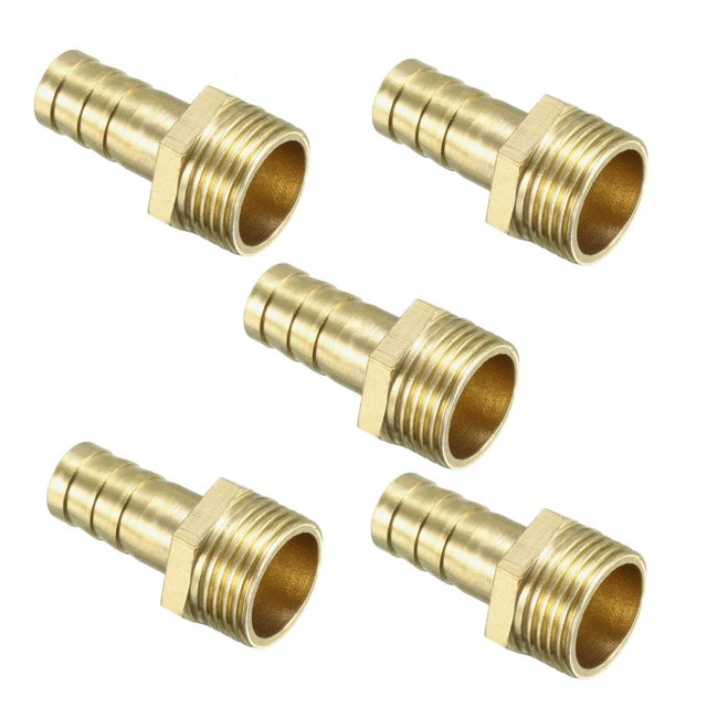 5 piezas de conexión de púas de manguera de latón de 10 mm con púas x conector adaptador macho G3/8