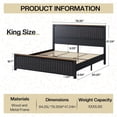 thumbnail image 4 of amerlife Farmhouse King Size Bed Frame with Sliding Barn Door, Dark Grey, 4 of 5