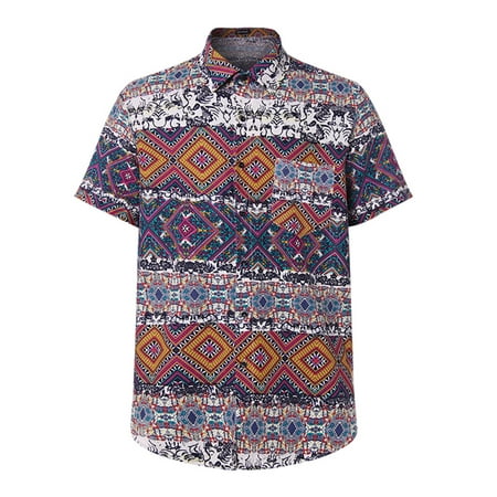 Motorcycle Hawaiian Shirt - Mens Beach Hawaiian Shirt Tropical Summer Short Sleeve Button Shirts