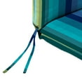thumbnail image 6 of Jordan Manufacturing 72" x 22" Islip Teal Stripe Rectangular Outdoor Chaise Lounge Cushion with Ties and Hanger Loop, 6 of 12