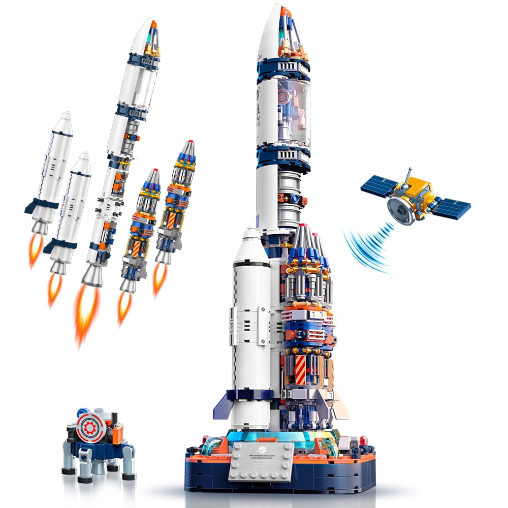 HOGOKIDS Space Exploration Rocket Building Kit for Boys, 412PCS 14 in 1
