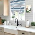 thumbnail image 5 of Blue Grey Striped Tie Up Curtains for Windows, Balloon Window Shades, Farmhouse Stripes Modern Abstract Art Kitchen Window Treatments Roll Up Curtain for Basement/Nursery 52"x45", 5 of 8