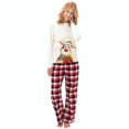thumbnail image 2 of FAROOT Pyjamas de Noël Assortis pour la Famille Col Rond Manches Longues Hauts Pantalons à Carreaux, 2 of 9