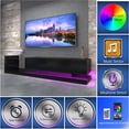 thumbnail image 3 of TV Console Table with Storage Cabinets, RGB LED TV Stand with 31 Modes & Remote Control, Modern Entertainment Center for 75 inch TV, Black, 3 of 9