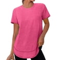 thumbnail image 3 of Resicozy Womens Workout Tops Short Sleeve Crewneck Sports Yoga Running Shirts 2026 Casual Solid Color Shirt Hot Pink XL, 3 of 8