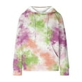 thumbnail image 5 of Gfyviroh Sweatshirts for Women Trendy Tie-dye Waffle Pullover Hoodies Casual Long Sleeve Front Pocket Drawstring Sweatshirts, 5 of 5