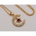 thumbnail image 3 of Moon Star Pendant Necklace - Trendy Moon necklace Gold tone, 3 of 6