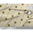 thumbnail image 2 of Soimoi Beige Moss Georgette Fabric Dots & Leaves Print Fabric by Yard 44 Inch Wide, 2 of 3