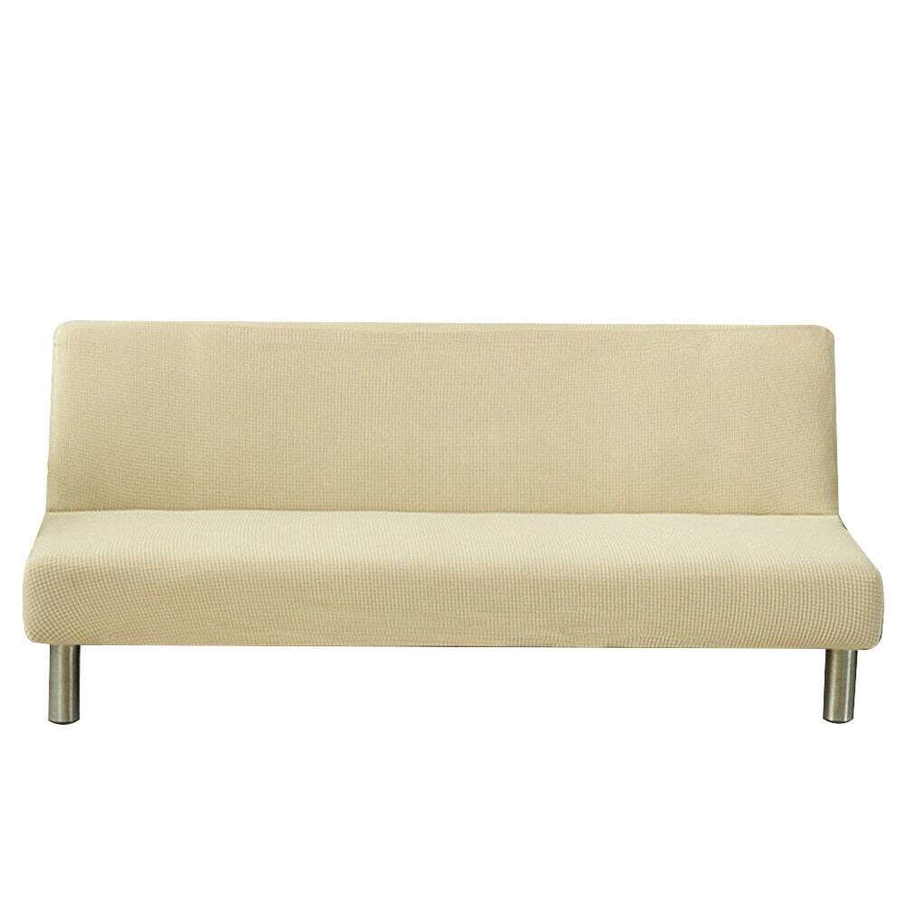 US Stretch Solid Color Futon Slipcover Full Or Queen Size Armless Sofa