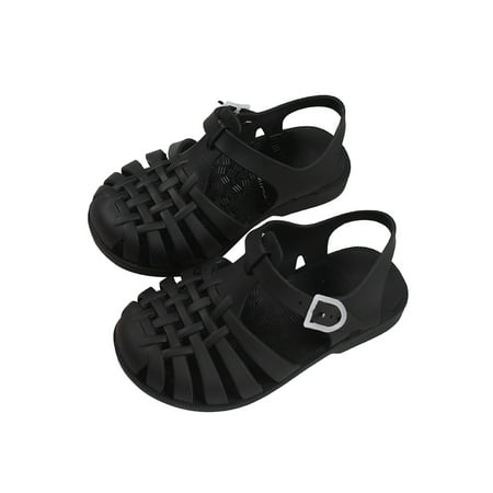 

Woshilaocai Kids Sandals Solid Color Hollow Out Beach Shoes for Girls Footwear with Buckle Children Summer Sandals