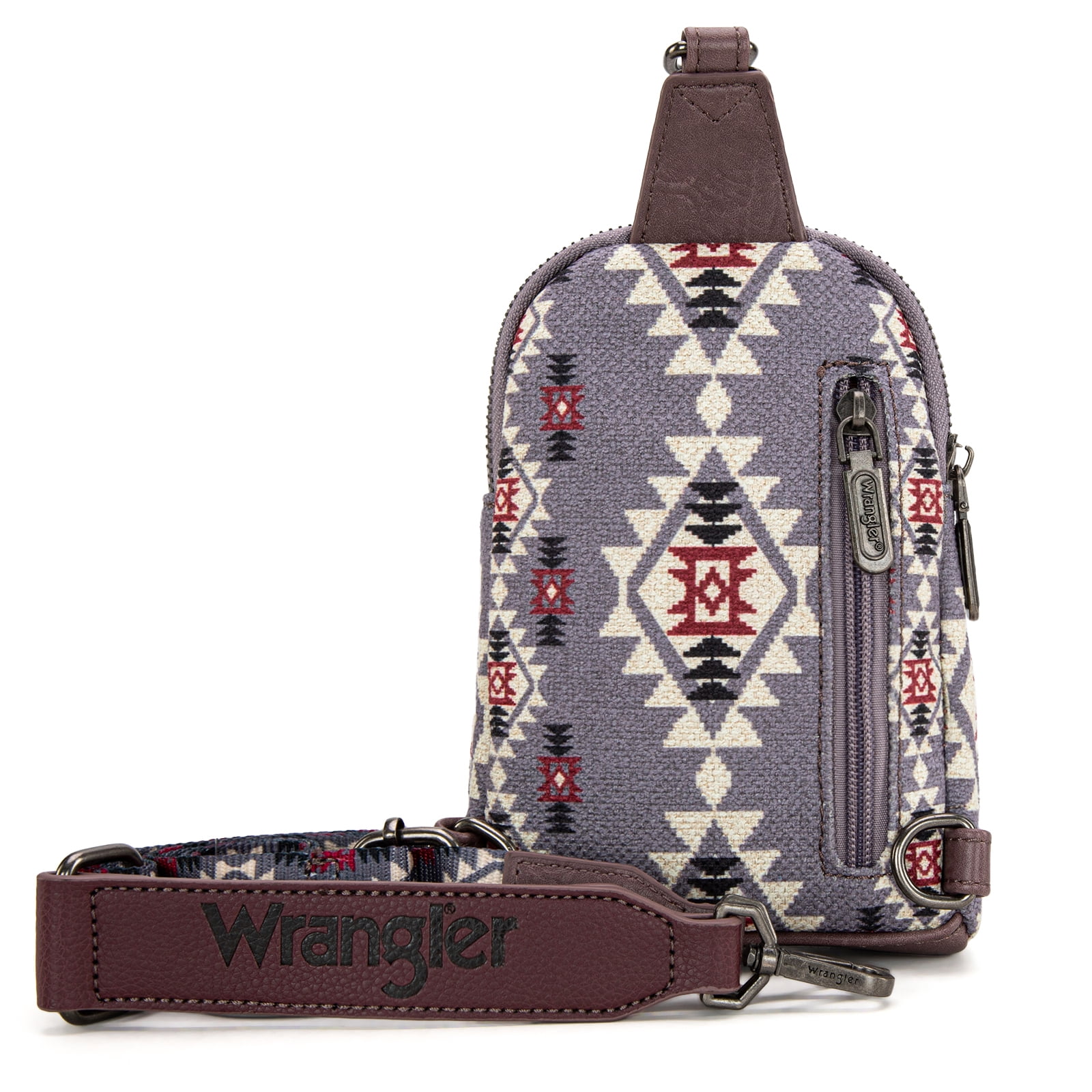 Wrangler Crossbody Sling Bags for Women Cross Body Purse with Detachable Strap, Light Violet