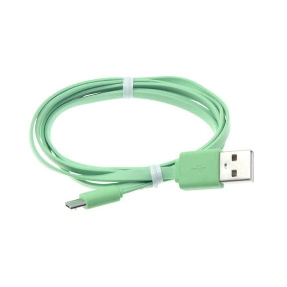 6ft USB Cable for Galaxy J7/J5/J3/J2/J1 - MicroUSB Charger Cord Power Wire Sync Flat Green Fast Charge Z3N Compatible With Samsung Galaxy J7/J5/J3/J2/J1