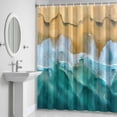 thumbnail image 6 of Abstract Ocean Beach Bathroom Shower Curtain, Blue Sea Wave Sand Modernism Waterproof Washable Soft Bath Curtain for Bathtub Decor with 12 Hooks&Grommet, 36x72 Inch, 6 of 9