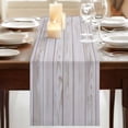 thumbnail image 3 of Wood Grain Rustic 70 Inch Table Runner, Farmhouse Striped Wooden Plank Farmhouse Dresser Scarf Cotton & Linen Tablerunner for Dining/Kitchen Island/Holiday Party Décor 13" x 70", 3 of 9