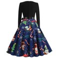 thumbnail image 4 of Fridja Robe Rétro Rockabilly Patchwork pour Femme Robes Noël Nœud Robe de Fête, 4 of 8