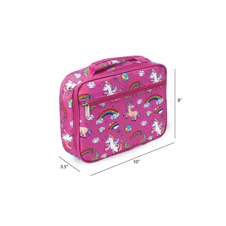 Personalised Girls UNICORN Lunch Box PRETTY School Snack Sandwich Pink  Lunchbox KS152 