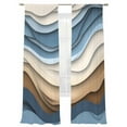thumbnail image 7 of Blue Brown Ombre Sheer Curtains 96 Inch Length 2 Panels Set, Modern Abstract Aesthetics Geometric Voile Window Treatment Semi Sheer Long Curtains Drapes for Bedroom/Living Room/Kitchen 52"x96"x2, 7 of 7