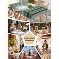 thumbnail image 6 of Dark Green Ombre Stripe Tablecloth Rectangle Table Cloth 52x70,Waterproof Outdoor Table Cloth Covers Decorative Table Protector,Farmhouse Simple Striped Washable Table Cover for Kitchen Dinning Party, 6 of 8