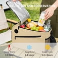 thumbnail image 5 of Smart Cooler Bag with Temperature Display, 14L Insulated Lunch Bag for Work & Camping, Leakproof Thermal Tote with Tri-Color Temp Indicator, Water-Resistant Picnic Bag for Beach & Hiking, Khaki, 5 of 8