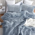 thumbnail image 3 of Coma Inducer Cozy Peaks® - ® Oversized Comforter Set - Chevron Frosted Navy Queen 3 Piece, 3 of 3
