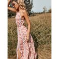 thumbnail image 2 of Halter Neck Backless Floral Print Front Slit Dress for Women, 2 of 3