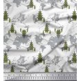thumbnail image 3 of Soimoi Green Poly Georgette Fabric Tree & World Map Print Sewing Fabric Yard 42 Inch Wide, 3 of 3
