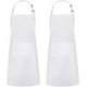 thumbnail image 1 of Paquete de 2 delantales ajustables resistentes a las gotas de agua con 2 bolsillos para cocinar delantales de cocina para mujeres, hombres, chef, color negro Xemadio WRMH-65-2, 1 of 6