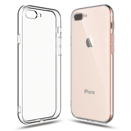 For iPhone 7 Plus, Shamo's [Crystal Clear] Case [Shock Absorption] Cover TPU Rubber Gel [Anti Scratch] Transparent Clear Back, Soft Silicone, Screen Raised Lip Protection, Impact