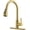 Gold, variant on Kitchen Faucets with Pull Down Sprayer, High Arc Stainless Steel Single Handle Kitchen Sink Faucet, 1 or 3 Hole Brushed Nickel Water Faucets for Farmhouse Laundry Camper Rv Bar