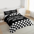 thumbnail image 3 of Homewish Car Theme Boy 3 Pieces Queen Comforter Set,Black White Ultra Soft Bedding Sets,Geometric Plaid Bedding Comforter Set,Luxury Bedroom Decor,Reversible, 3 of 8